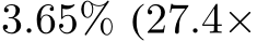  3.65% (27.4×