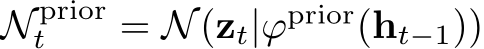  N priort = N(zt|ϕprior(ht−1))