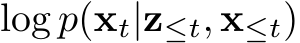  log p(xt|z≤t, x≤t)