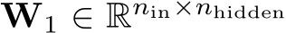  W1 ∈ Rnin×nhidden