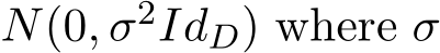 N(0, σ2IdD) where σ