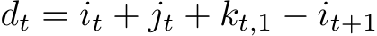  dt = it + jt + kt,1 − it+1