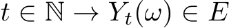  t ∈ N → Yt(ω) ∈ E