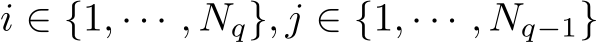  i ∈ {1, · · · , Nq}, j ∈ {1, · · · , Nq−1}