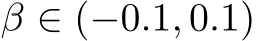  β ∈ (−0.1, 0.1)