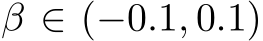  β ∈ (−0.1, 0.1)