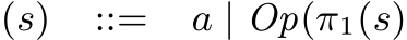 (s) ::= a | Op(π1(s)