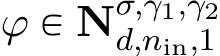  ϕ P Nσ,γ1,γ2d,nin,1 