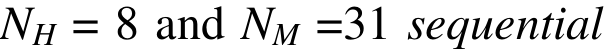 NH = 8 and NM =31 sequential