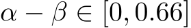  α − β ∈ [0, 0.66]