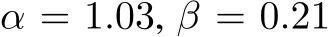 α = 1.03, β = 0.21