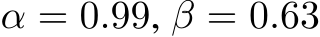 α = 0.99, β = 0.63