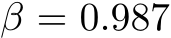  β = 0.987