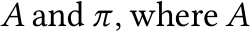 A and π, where A