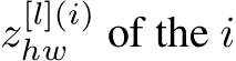  z[l](i)hw of the i