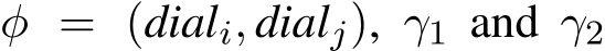  φ = (diali, dialj), γ1 and γ2