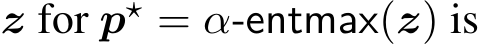  z for p⋆ = α-entmax(z) is