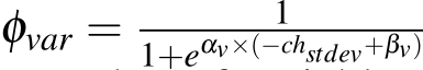  φvar = 11+eαv×(−chstdev+βv)