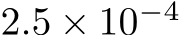 2.5 × 10−4