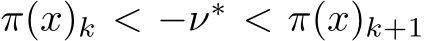  π(x)k < −ν∗ < π(x)k+1