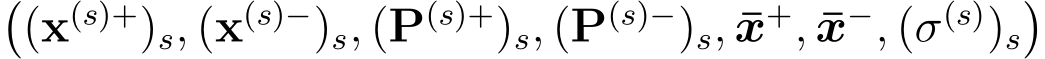 �(x(s)+)s, (x(s)−)s, (P(s)+)s, (P(s)−)s, ¯x+, ¯x−, (σ(s))s�