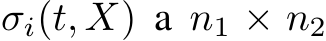  σi(t, X) a n1 × n2