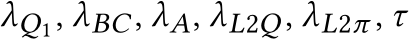 λQ1, λBC, λA, λL2Q, λL2π , τ