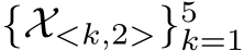 {X<k,2>}5k=1