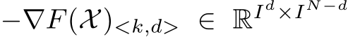  −∇F(X)<k,d> ∈ RId×IN−d