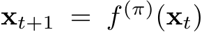  xt+1 = f (π)(xt)