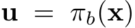 u = πb(x)