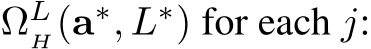  ΩLH(a∗, L∗) for each j: