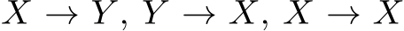  X → Y , Y → X, X → X