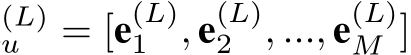 (L)u = [e(L)1 , e(L)2 , ..., e(L)M ]