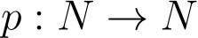 p : N → N