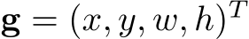 g = (x, y, w, h)T