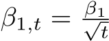  β1,t = β1√t 