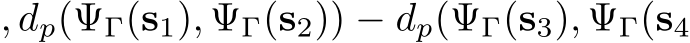 , dp(ΨΓ(s1), ΨΓ(s2)) − dp(ΨΓ(s3), ΨΓ(s4