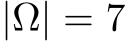  |Ω| = 7