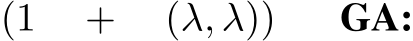  (1 + (λ, λ)) GA: