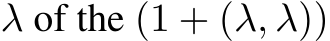  λ of the (1 + (λ, λ))