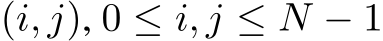  (i, j), 0 ≤ i, j ≤ N − 1