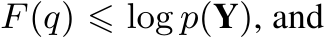  F(q) ⩽ log p(Y), and