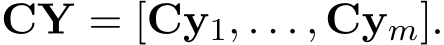  CY = [Cy1, . . . , Cym].