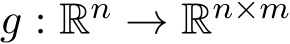 g : Rn → Rn×m