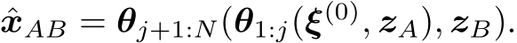  ˆxAB = θj+1:N(θ1:j(ξ(0), zA), zB).