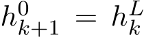  h0k+1 = hLk 