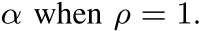  α when ρ = 1.