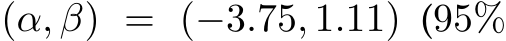  (α, β) = (−3.75, 1.11) (95%