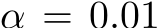  α = 0.01